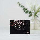 Waterverf Cherry Blossom Mitzvah ✡ Celebratie E Visitekaartje (Staand voorkant)
