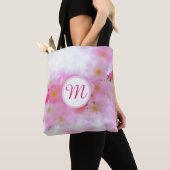 Waterverf Cherry Blossom Monogram Bag Tote Bag (Dichtbij)