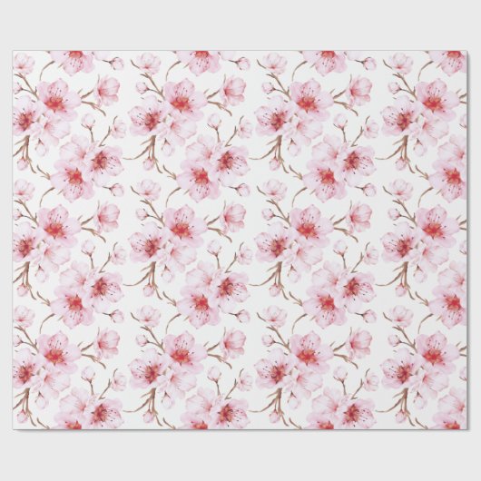 Waterverf Cherry Blossom Pattern Cadeaupapier (Vlak)