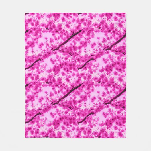 Waterverf Cherry Blossom Pattern Fleece Deken (Voorkant)