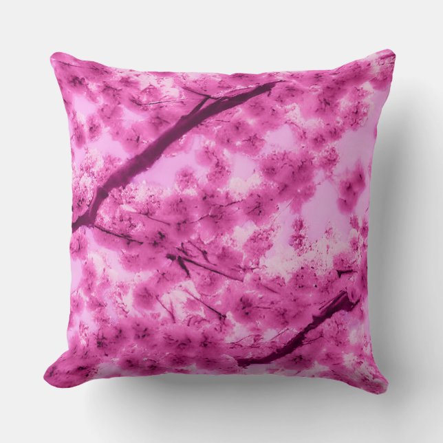 Waterverf Cherry Blossom Pattern Kussen (Voorkant)