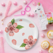 Waterverf Cherry Blossom Pattern Papieren Bordje (Feest)