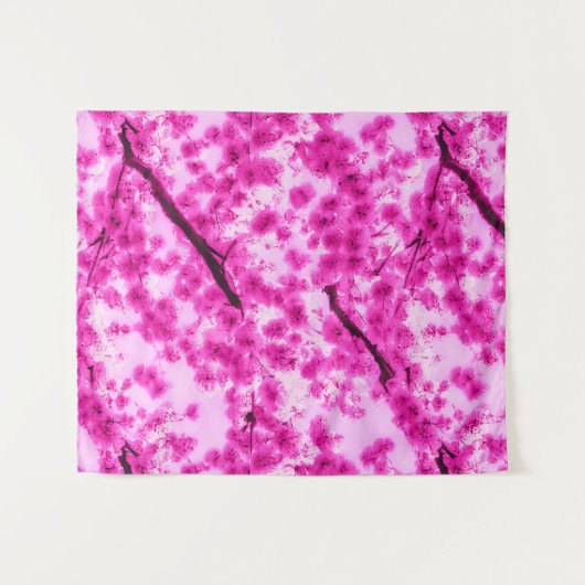 Waterverf Cherry Blossom Pattern Wandkleed (Voorkant (horizontaal))