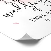 Waterverf Cherry Blossom Pink Floral Wedding Sign Poster (Hoek)