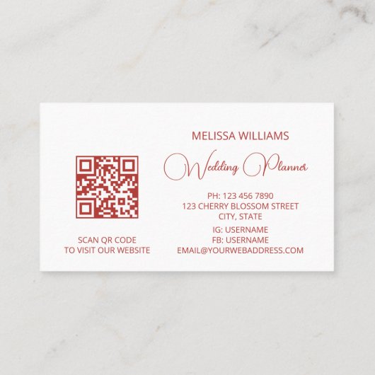 Waterverf Cherry Blossom Pink Visitekaartje (Achterkant)