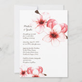 Waterverf Cherry Blossom Pink White Wedding Invi Kaart (Voorkant)