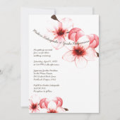 Waterverf Cherry Blossom Pink White Wedding Kaart (Voorkant)