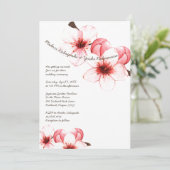 Waterverf Cherry Blossom Pink White Wedding Kaart (Staand voorkant)