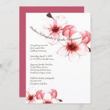 Waterverf Cherry Blossom Pink White Wedding