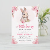 Waterverf Cherry Blossom Rabbit Baby shower Kaart (Staand voorkant)
