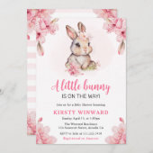 Waterverf Cherry Blossom Rabbit Baby shower Kaart (Voorkant / Achterkant)