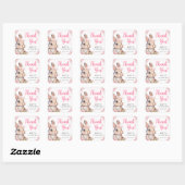Waterverf Cherry Blossom Rabbit Birthday Vierkante Sticker (Vel)