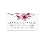 Waterverf Cherry Blossom Return Address Etiket (Voorkant)