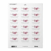 Waterverf Cherry Blossom Return Address Etiket (Full Sheet)