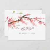 Waterverf cherry blossom rsvp (Voorkant / Achterkant)