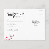 Waterverf Cherry Blossom RSVP bruiloft Uitnodiging Briefkaart (Achterkant)