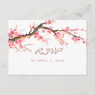Waterverf cherry blossom rsvp kaartje