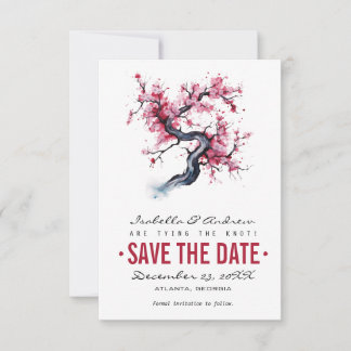 Waterverf Cherry Blossom Save The Date
