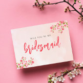 Waterverf Cherry Blossom Spring Bridesmaid Kaart