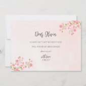 Waterverf Cherry Blossom Spring Bridesmaid Kaart (Achterkant)