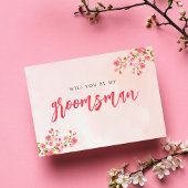 Waterverf Cherry Blossom Spring Groomsman Kaart