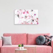 Waterverf Cherry Blossom Spring Illustration Canvas Afdruk (Insitu (Woonkamer))