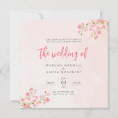 Waterverf Cherry Blossom Spring Square Bruiloft Kaart (Voorkant)