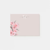 Waterverf Cherry Blossom Tan Monogram Post-it® Notes (Voorkant)