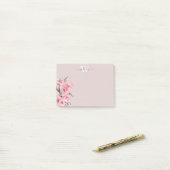 Waterverf Cherry Blossom Tan Monogram Post-it® Notes (Op bureau)