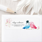 Waterverf Cherry Blossom | Tortelduifjes bruiloft Etiket (Insitu)