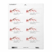 Waterverf Cherry Blossom Tree Branch Etiket (Full Sheet)
