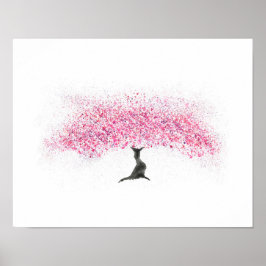Waterverf Cherry Blossom Tree Poster