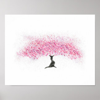Waterverf Cherry Blossom Tree Poster