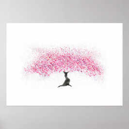 Waterverf Cherry Blossom Tree Poster
