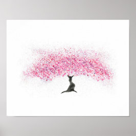 Waterverf Cherry Blossom Tree Poster