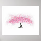 Waterverf Cherry Blossom Tree Poster (Voorkant)