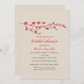 Waterverf Cherry Blossom Vrijgezellenfeest Invite Kaart (Voorkant / Achterkant)