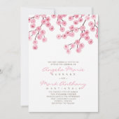 Waterverf Cherry Blossom Wedding Kaart (Voorkant)