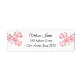Waterverf Cherry Blossom Wedding Return address Etiket (Voorkant)