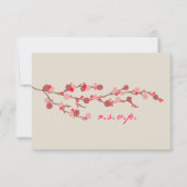 Waterverf Cherry Blossom Wedding RSVP (Voorkant)