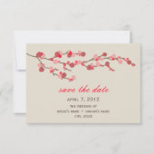 Waterverf Cherry Blossom Wedding Save the Date (Voorkant)