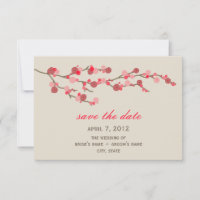 Waterverf Cherry Blossom Wedding Save the Date