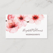 Waterverf Cherry Blossom White | Qr-code Visitekaartje (Voorkant)