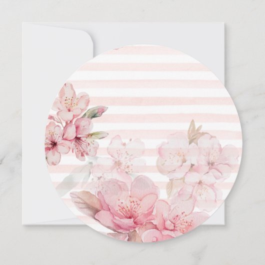 Waterverf Cherry Blossom Wreath Vrijgezellenfeest Kaart (Achterkant)