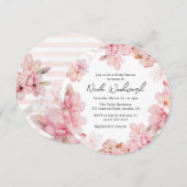 Waterverf Cherry Blossom Wreath Vrijgezellenfeest Kaart (Voorkant / Achterkant)