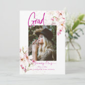 Waterverf Cherry Blossoms Afstuderen Aankondiging (Staand voorkant)