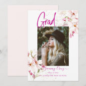 Waterverf Cherry Blossoms Afstuderen Aankondiging (Voorkant / Achterkant)