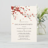 Waterverf Cherry Blossoms Bloemen Bloemen Verlovin Kaart (Staand voorkant)