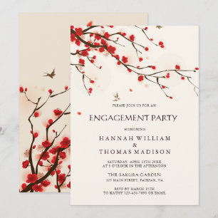 Waterverf Cherry Blossoms Bloemen Bloemen Verlovin Kaart