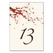 Waterverf Cherry Blossoms Bloemen Tafelnummer (Achterkant)